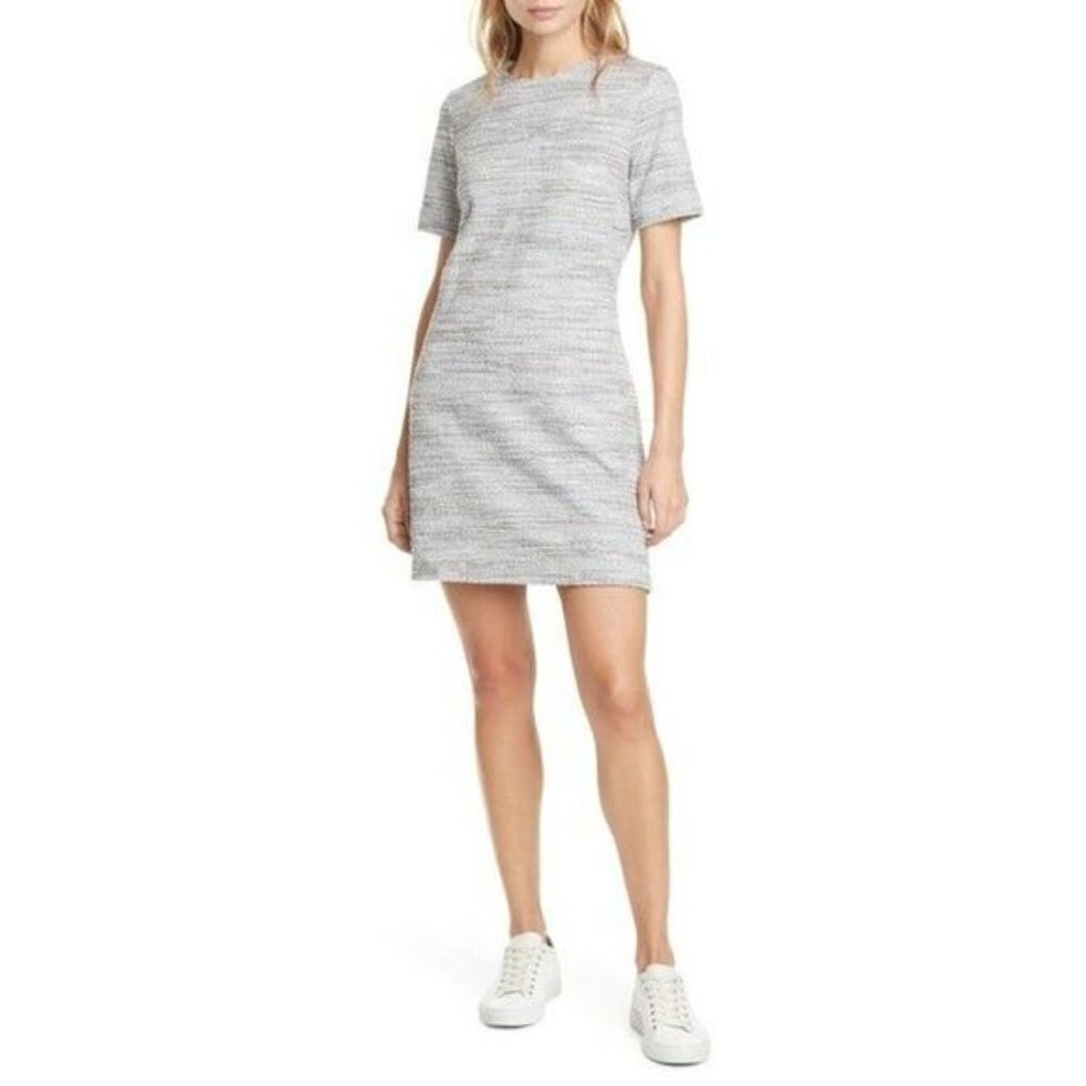 Club Monaco Women's Shanice Dress $180 Textured Tweed Short Sleeve Shift M
